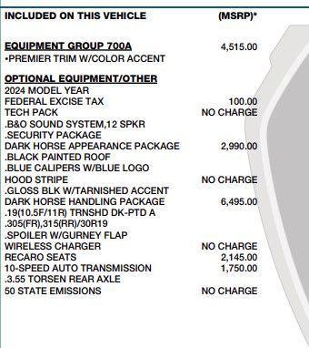 used 2024 Ford Mustang car, priced at $60,372