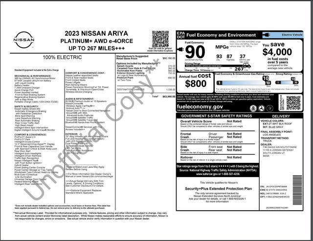 used 2023 Nissan ARIYA car, priced at $29,929