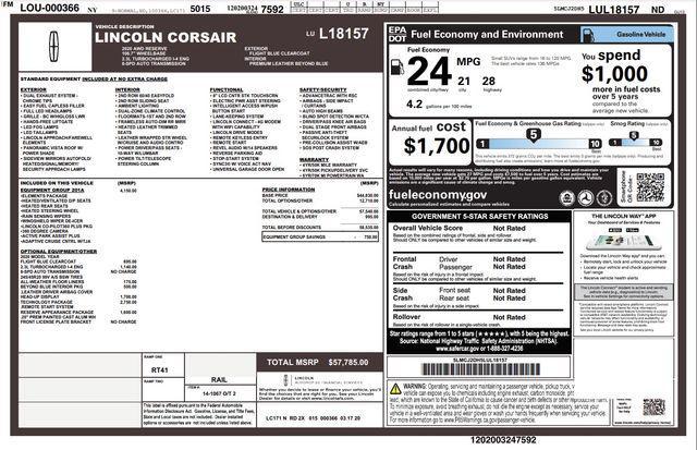 used 2020 Lincoln Corsair car, priced at $28,888