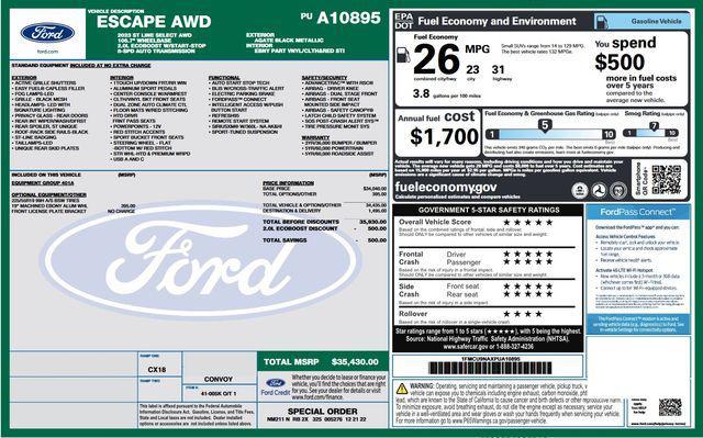 used 2023 Ford Escape car, priced at $25,572