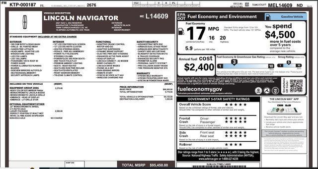 used 2021 Lincoln Navigator car, priced at $53,372