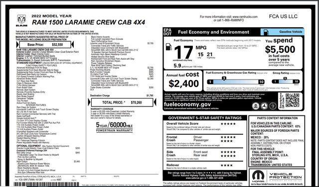 used 2022 Ram 1500 car, priced at $38,388