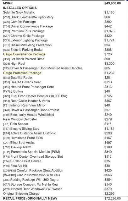 used 2023 Mercedes-Benz Sprinter 2500 car, priced at $50,972