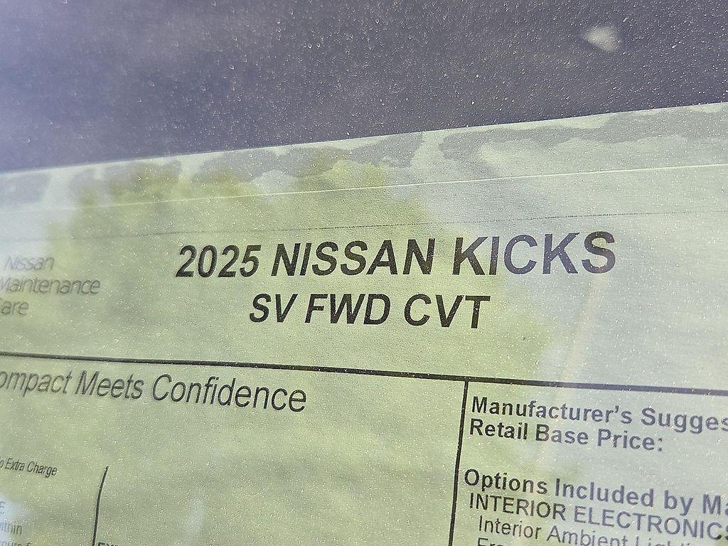 new 2025 Nissan Kicks car, priced at $25,526