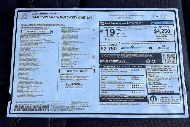 new 2025 Ram 1500 car, priced at $48,950