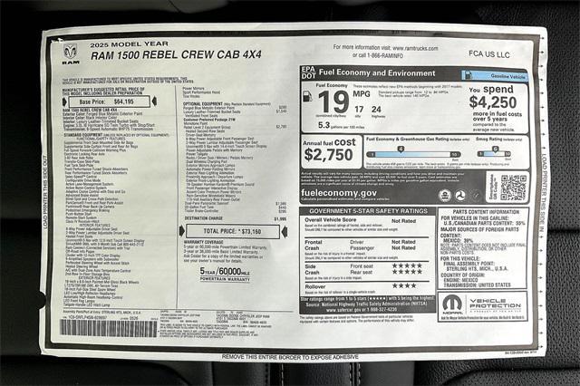 new 2025 Ram 1500 car, priced at $64,160