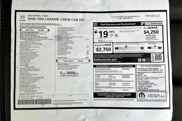 new 2025 Ram 1500 car, priced at $59,745