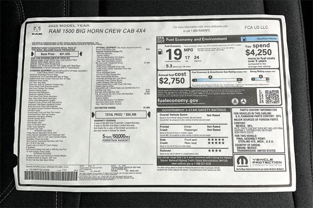 new 2025 Ram 1500 car, priced at $48,705