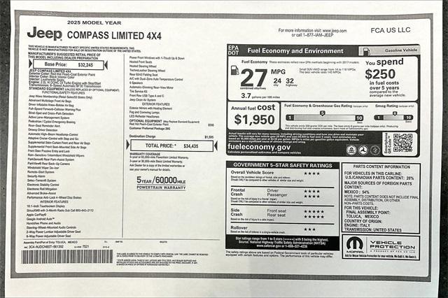 new 2025 Jeep Compass car, priced at $32,435