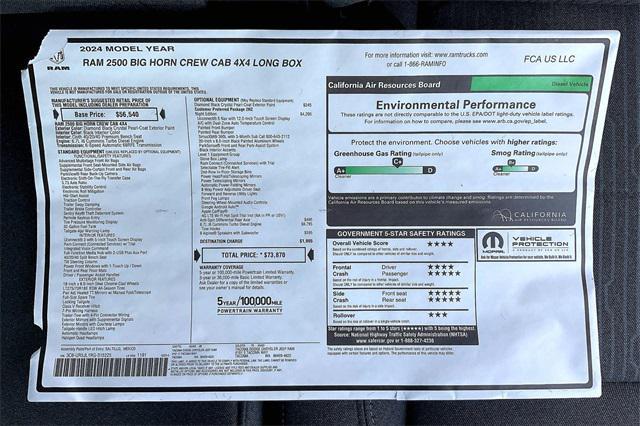 new 2024 Ram 2500 car, priced at $66,700