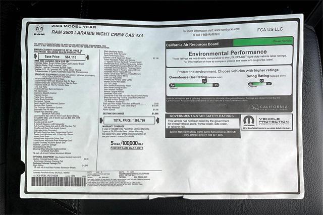 new 2024 Ram 3500 car, priced at $77,790