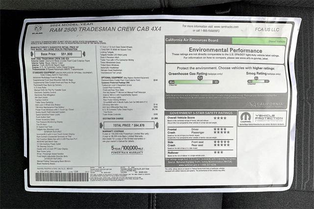 new 2024 Ram 2500 car, priced at $61,870