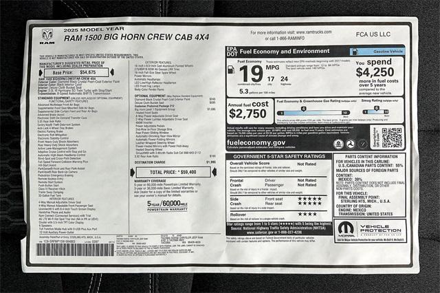 new 2025 Ram 1500 car, priced at $46,900