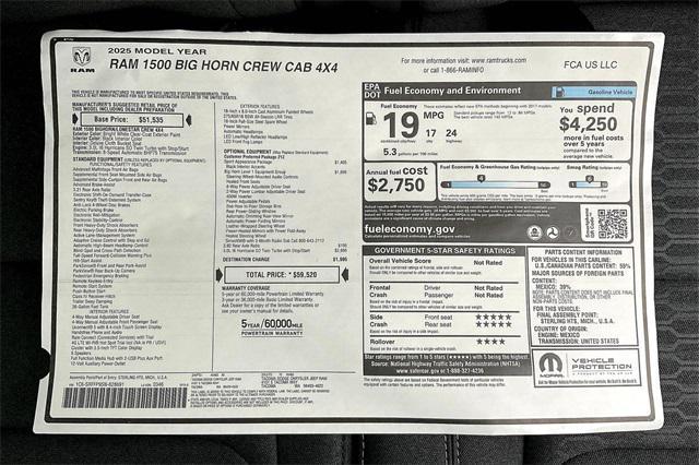 new 2025 Ram 1500 car, priced at $50,520