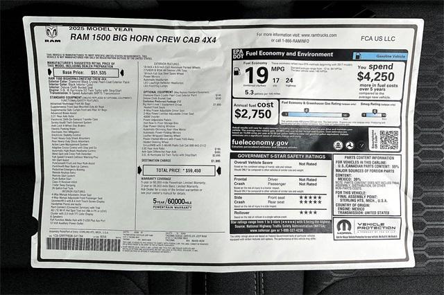 new 2025 Ram 1500 car, priced at $47,450