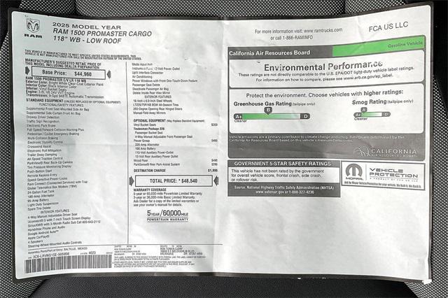 new 2025 Ram ProMaster 1500 car, priced at $45,040