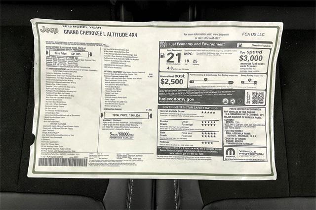 new 2025 Jeep Grand Cherokee L car, priced at $41,230