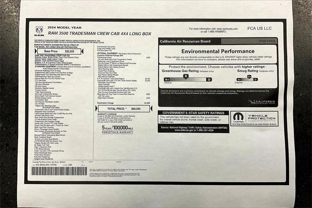new 2024 Ram 3500 car, priced at $62,095