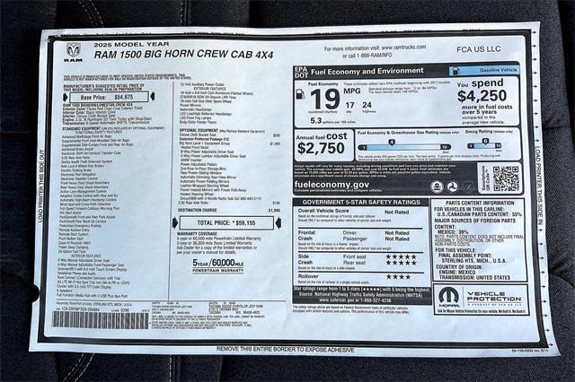 new 2025 Ram 1500 car, priced at $48,655