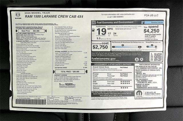 new 2025 Ram 1500 car, priced at $58,550