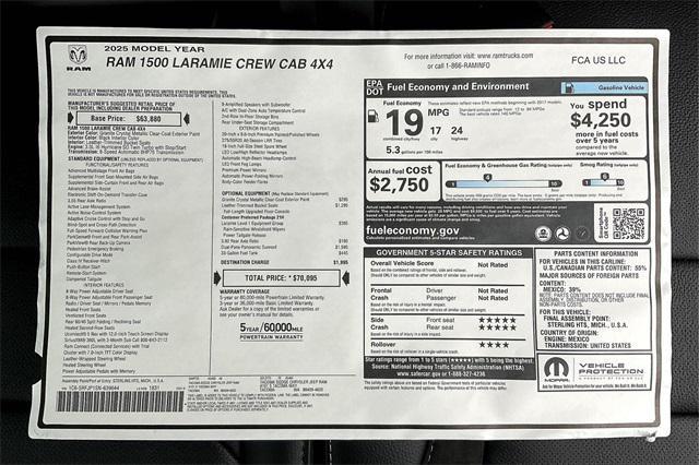 new 2025 Ram 1500 car, priced at $66,095