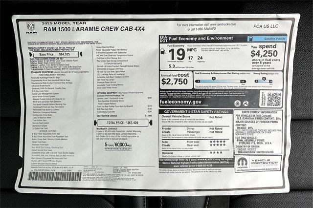 new 2025 Ram 1500 car, priced at $56,170