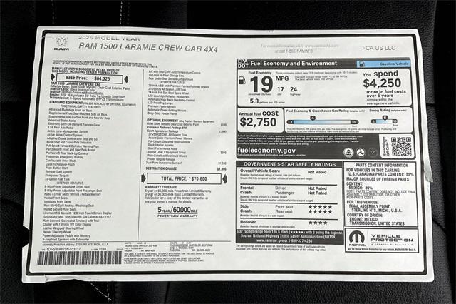 new 2025 Ram 1500 car, priced at $62,600