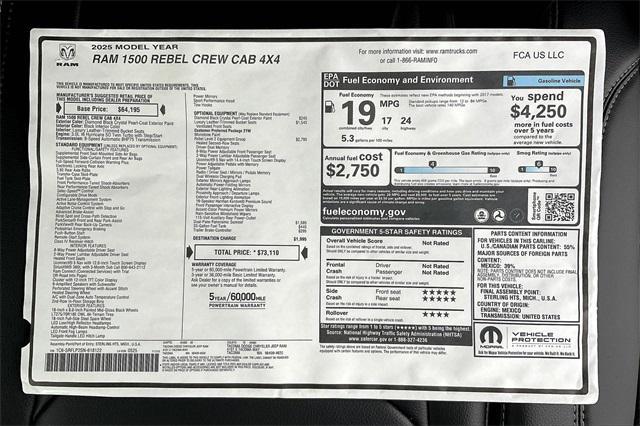 new 2025 Ram 1500 car, priced at $64,110