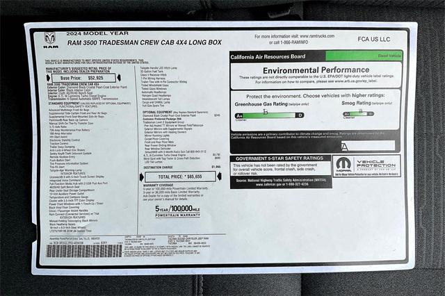 new 2024 Ram 3500 car, priced at $58,655