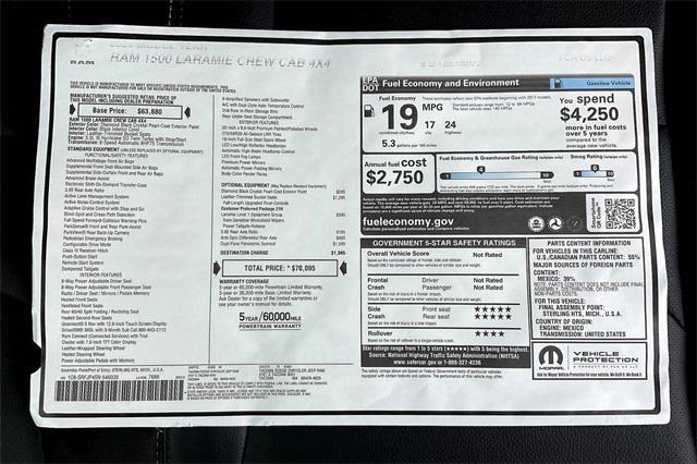 new 2025 Ram 1500 car, priced at $62,095