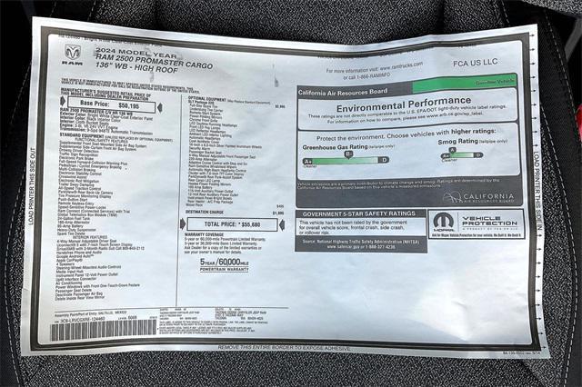 new 2024 Ram ProMaster 2500 car, priced at $50,680