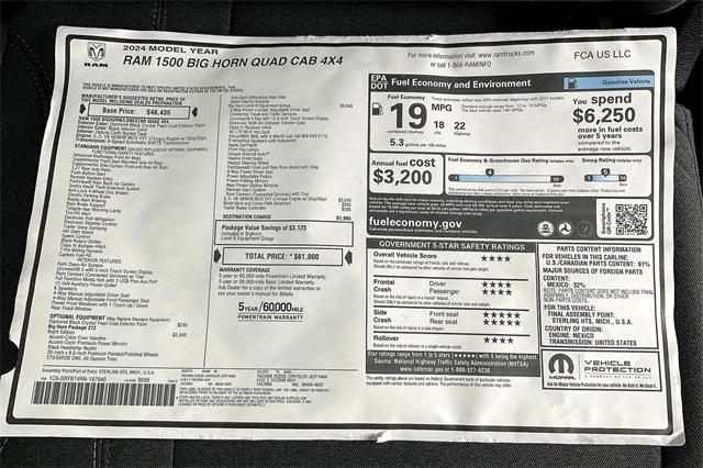 new 2024 Ram 1500 car, priced at $49,500