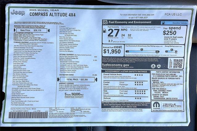 new 2025 Jeep Compass car, priced at $27,355