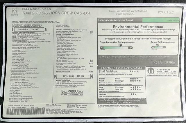 new 2024 Ram 2500 car, priced at $62,180