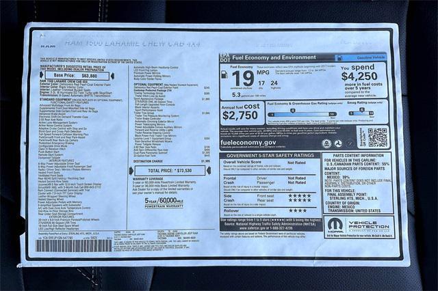 new 2025 Ram 1500 car, priced at $65,530