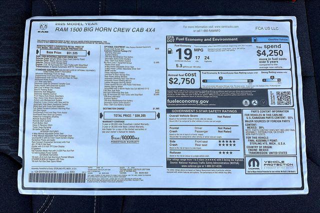 new 2025 Ram 1500 car, priced at $48,705