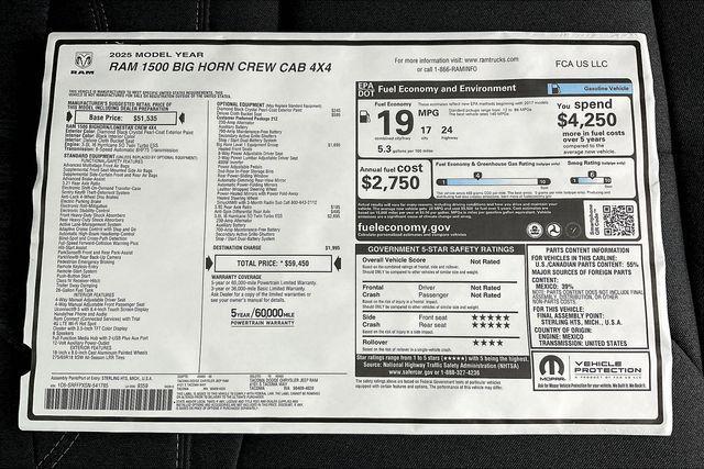 new 2025 Ram 1500 car, priced at $48,950