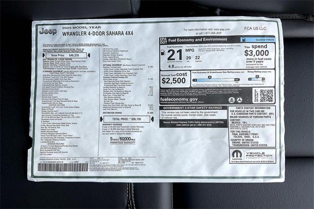 new 2025 Jeep Wrangler car, priced at $55,138