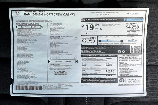 new 2025 Ram 1500 car, priced at $48,655