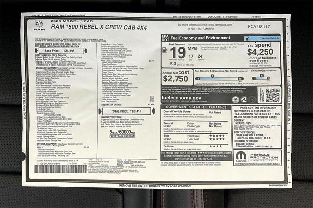 new 2025 Ram 1500 car, priced at $64,415