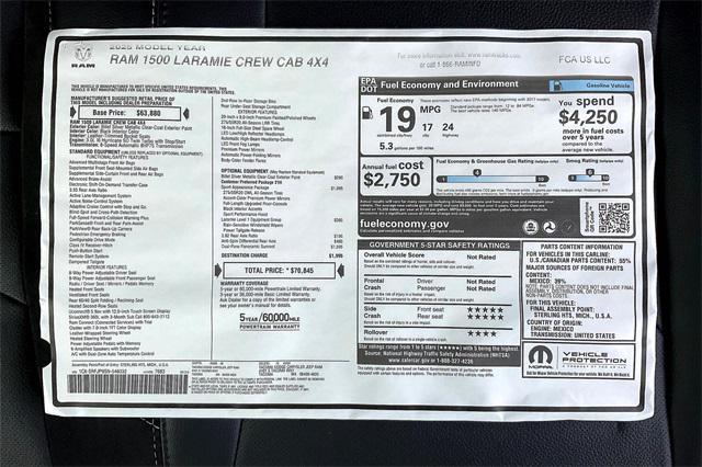 new 2025 Ram 1500 car, priced at $62,845