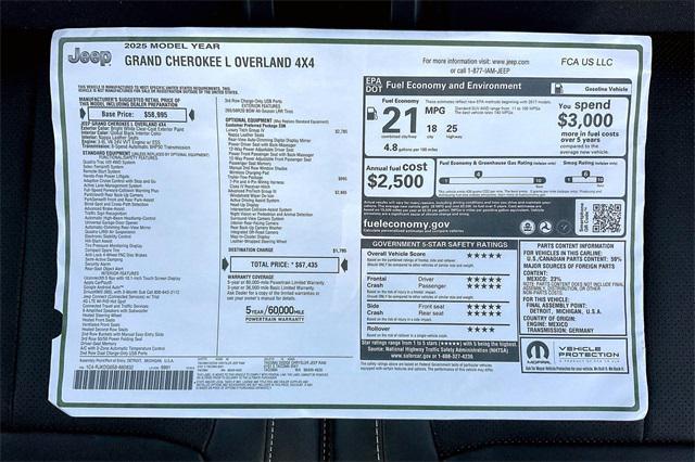 new 2025 Jeep Grand Cherokee L car, priced at $63,435