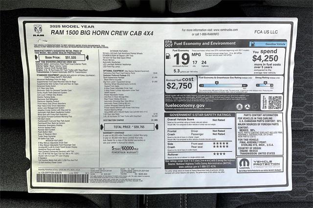 new 2025 Ram 1500 car, priced at $49,265