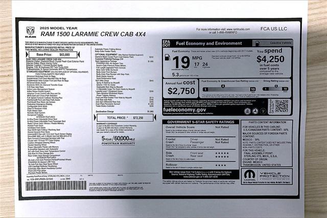 new 2025 Ram 1500 car, priced at $63,000