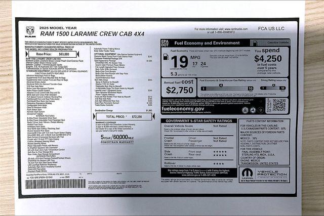 new 2025 Ram 1500 car, priced at $64,250