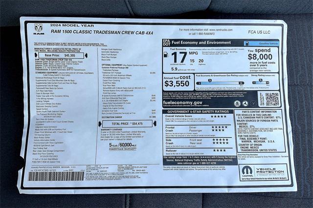 new 2024 Ram 1500 car, priced at $39,120