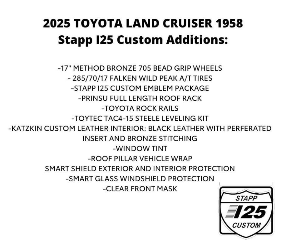 new 2025 Toyota Land Cruiser car, priced at $77,058