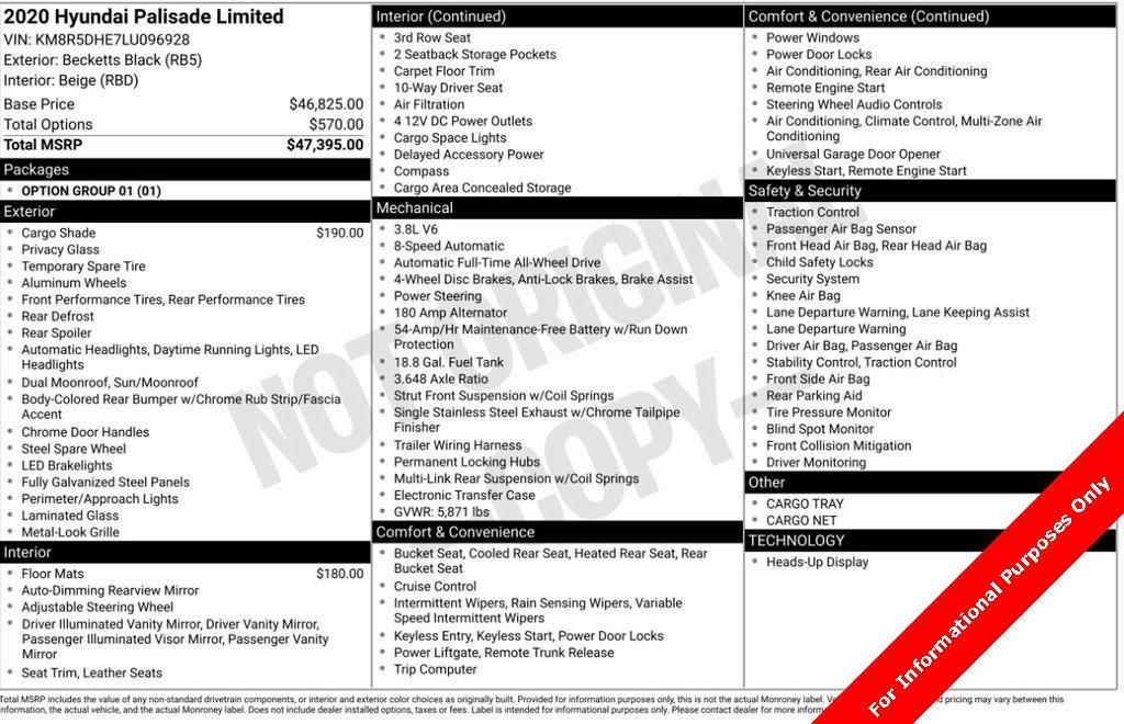 used 2020 Hyundai Palisade car, priced at $25,600