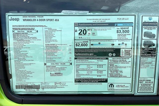 new 2025 Jeep Wrangler car, priced at $44,185