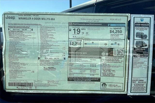 new 2025 Jeep Wrangler car, priced at $50,815